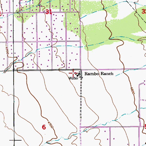 Topographic Map of Rambo Ranch, AZ