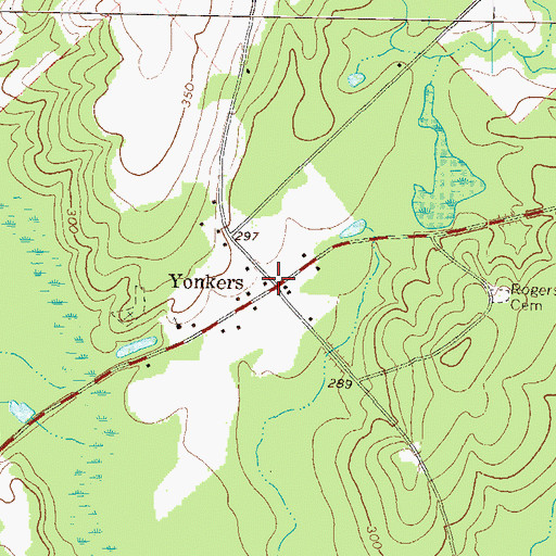 Topographic Map of Yonkers, GA