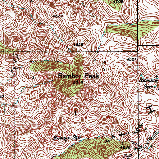 Topographic Map of Ramboz Peak, AZ
