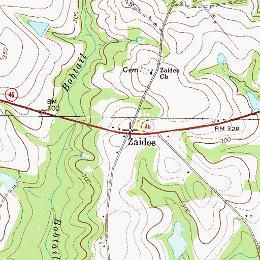 Topographic Map of Zaidee, GA