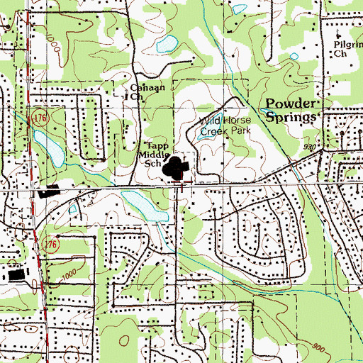 Topographic Map of Tapp Middle School, GA
