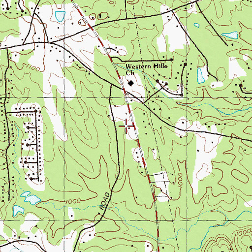 Topographic Map of Red Rock Community Club, GA