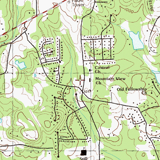 Topographic Map of Mountain View Church, GA