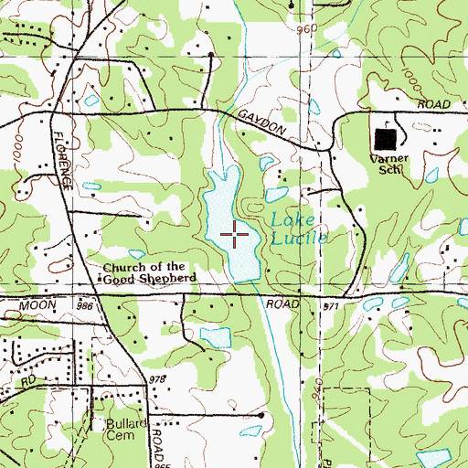 Topographic Map of Lake Lucile, GA