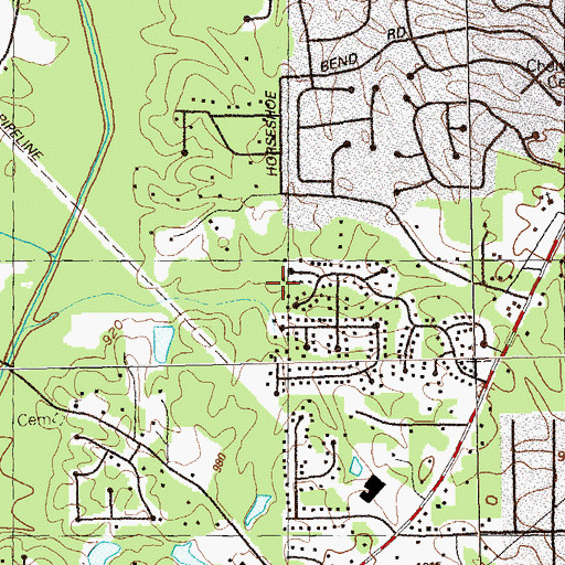 Topographic Map of Wild Horse Creek Park, GA