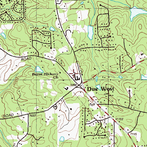 Topographic Map of Due West Elementary School, GA