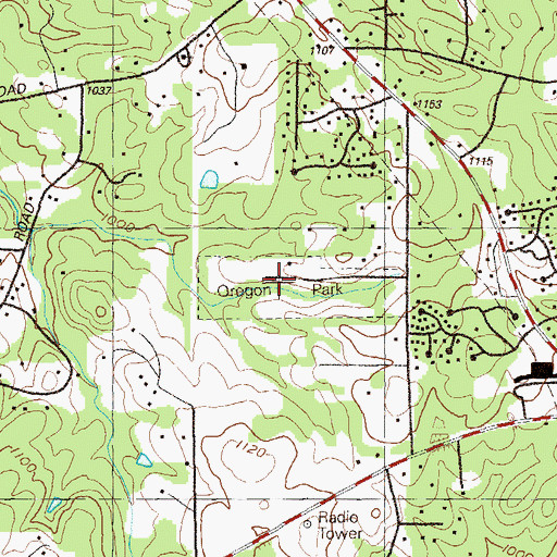 Topographic Map of Oregon Park, GA