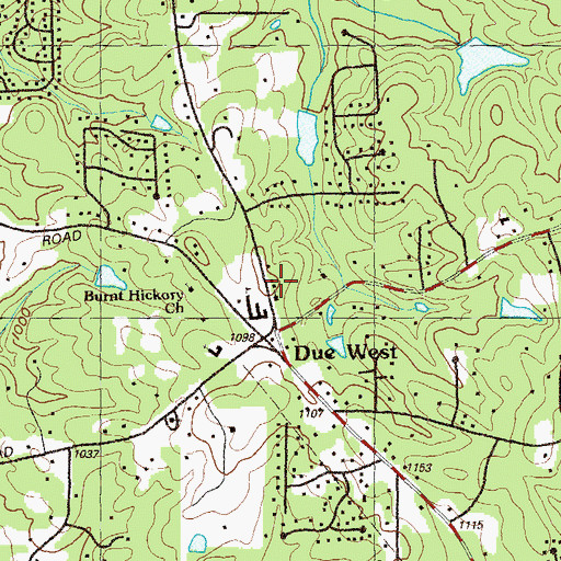 Topographic Map of Kirkwood Church, GA