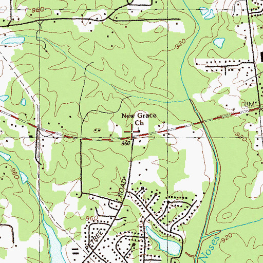 Topographic Map of New Grace Church, GA