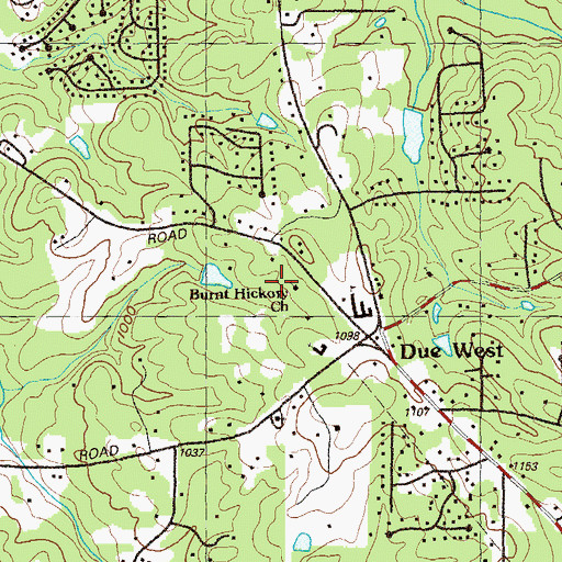 Topographic Map of Burnt Hickory Church, GA