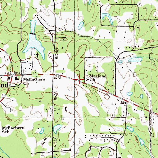 Topographic Map of Macland Church, GA