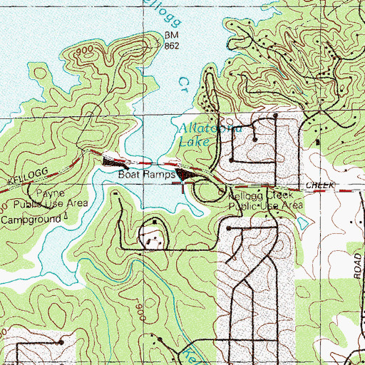 Topographic Map of Kellogg Creek Day Use Area, GA