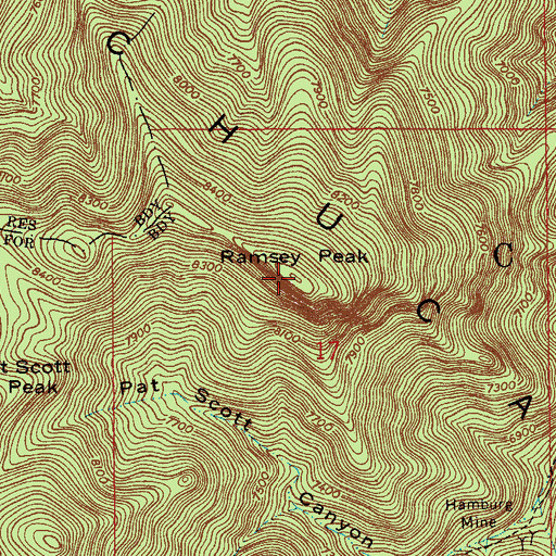 Topographic Map of Ramsey Peak, AZ