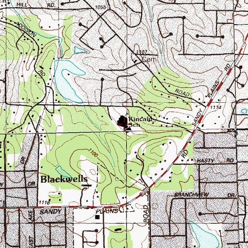 Topographic Map of Kincaid Elementary School, GA