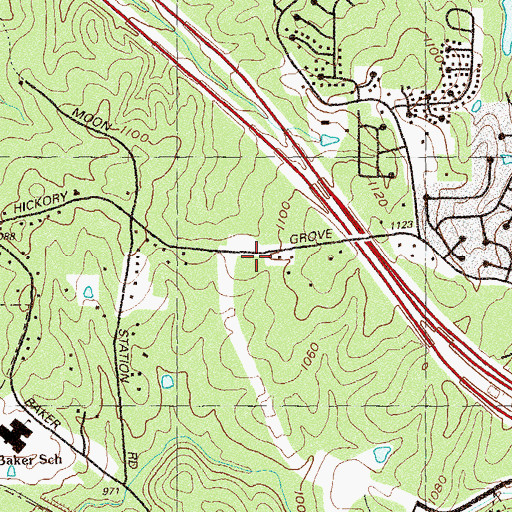 Topographic Map of Free Baptist Church, GA