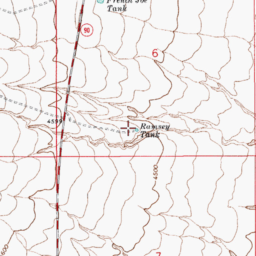 Topographic Map of Ramsey Tank, AZ