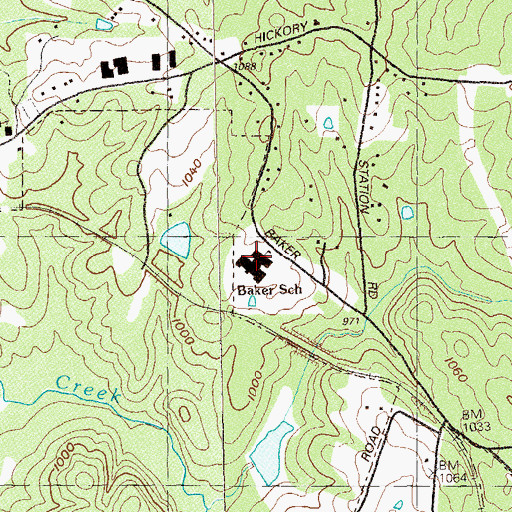 Topographic Map of Baker Elementary School, GA