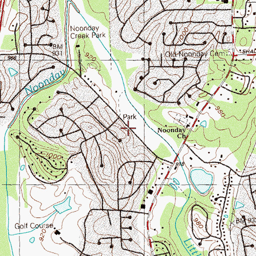 Topographic Map of Canterberry Park, GA