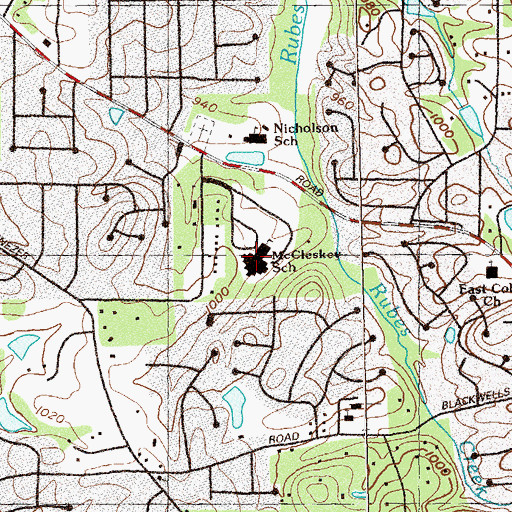 Topographic Map of McCleskey Middle School, GA
