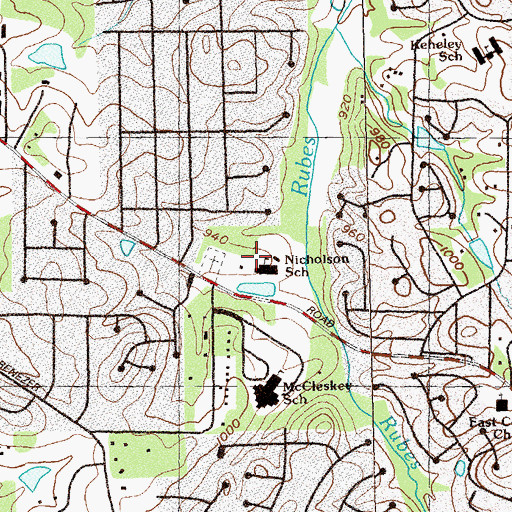 Topographic Map of Nicholson Elementary School, GA