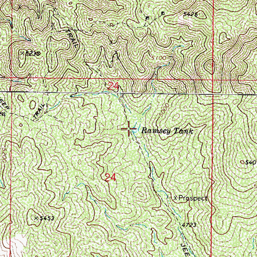 Topographic Map of Ramsey Tank, AZ