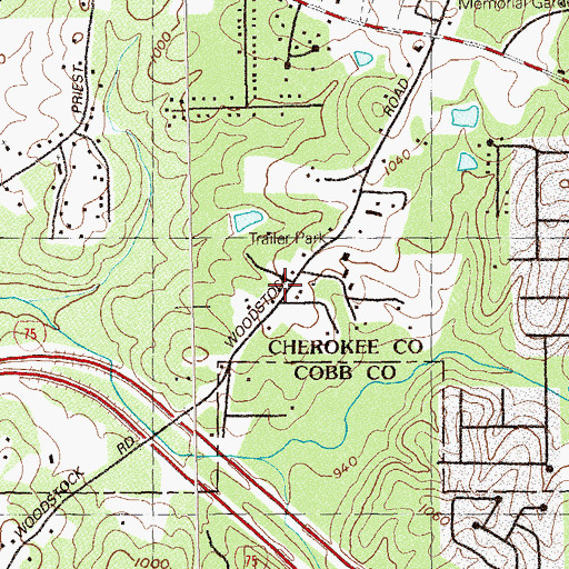 Topographic Map of New Liberty Church, GA