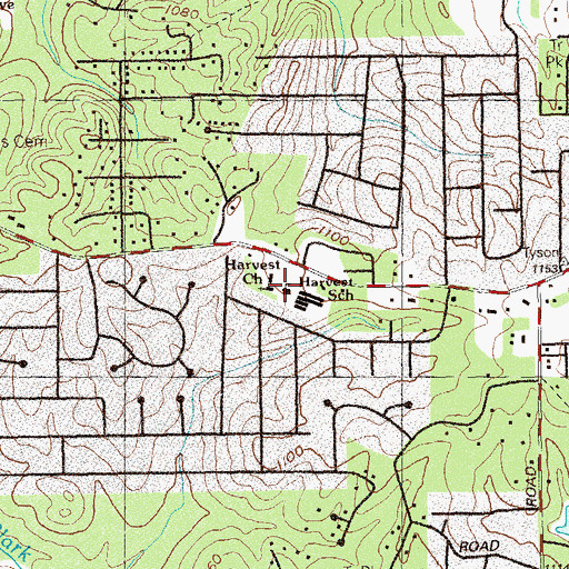 Topographic Map of Furtah Preparatory School, GA