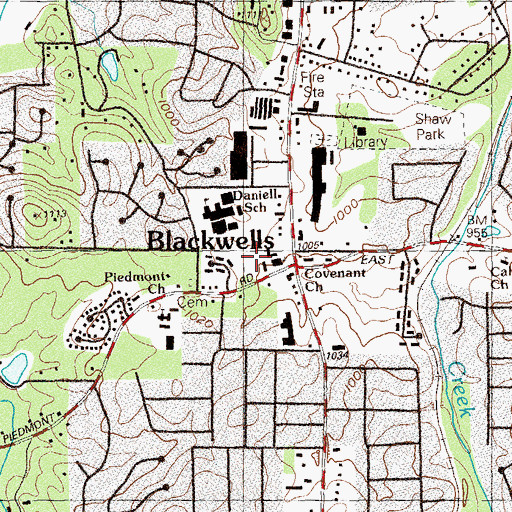 Topographic Map of Covenant Church, GA