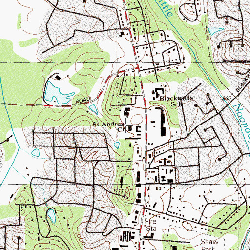 Topographic Map of Church of God of Prophecy, GA