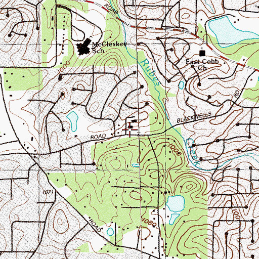 Topographic Map of Transfiguration Church, GA