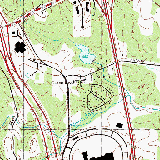 Topographic Map of Grace Brethren Church, GA