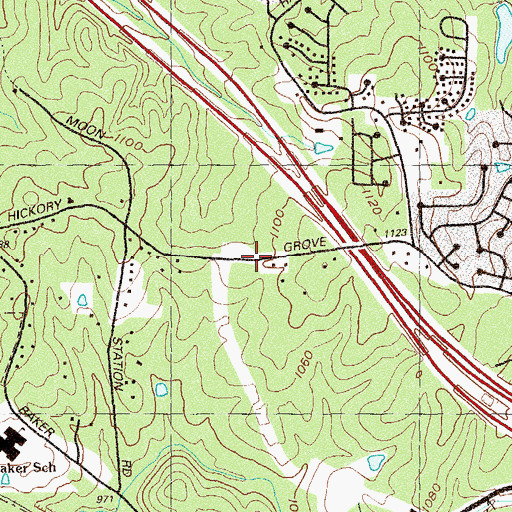 Topographic Map of Faith Christian Fellowship, GA