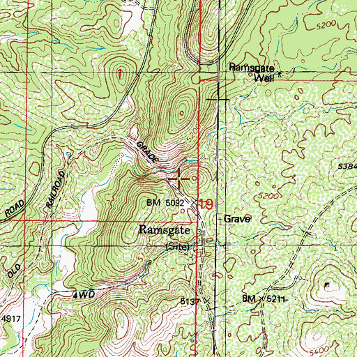 Topographic Map of Ramsgate, AZ