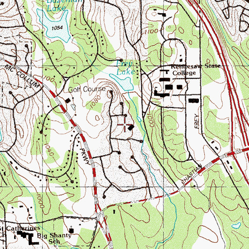 Topographic Map of First United Lutheran Church, GA