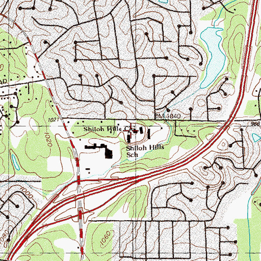 Topographic Map of Shiloh Hills Church, GA