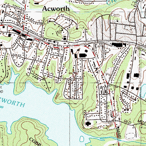 Topographic Map of Calvary Baptist Church, GA