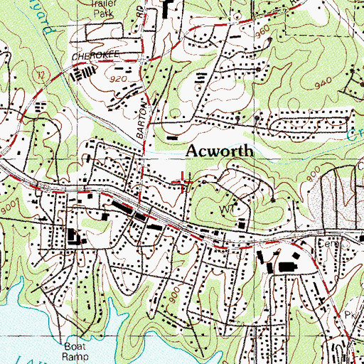 Topographic Map of Zion Hill Church, GA