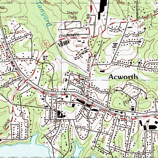 Topographic Map of Greater Bethel African Methodist Episcopal Church, GA