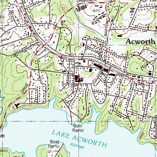 Topographic Map of McCall Primary School, GA