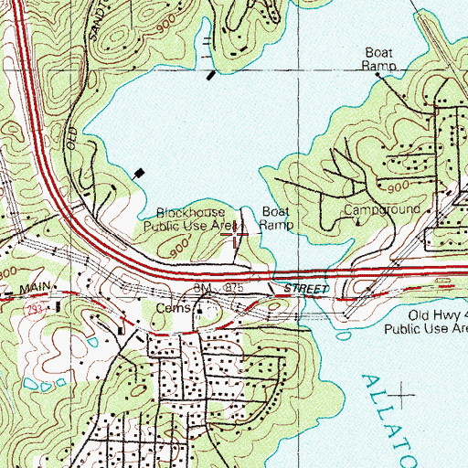 Topographic Map of Boathouse Day Use Area, GA