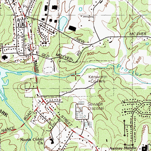 Topographic Map of Kenworth Park, GA