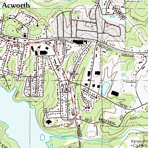 Topographic Map of Coats and Clark Park, GA