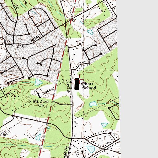 Topographic Map of Pharr Elementary School, GA