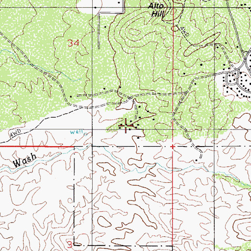 Topographic Map of Rancho Linda Vista, AZ