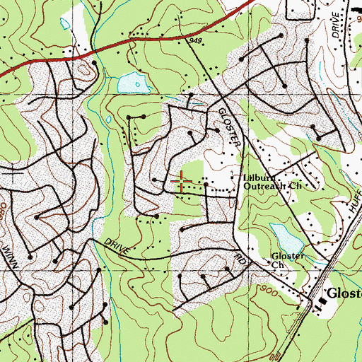 Topographic Map of Lilburn Outreach Church, GA