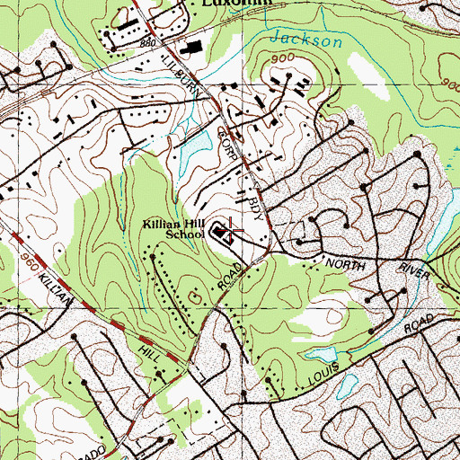 Topographic Map of Killian Hill Christian School, GA