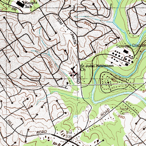Topographic Map of Saint John Neumann Regional Catholic School, GA