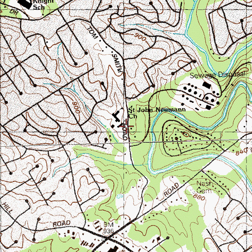 Topographic Map of Saint John Neumann Catholic Church, GA