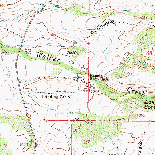 Topographic Map of Rancho Roco Roja, AZ