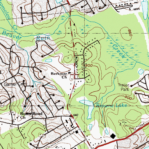 Topographic Map of Berkmar United Methodist Church, GA